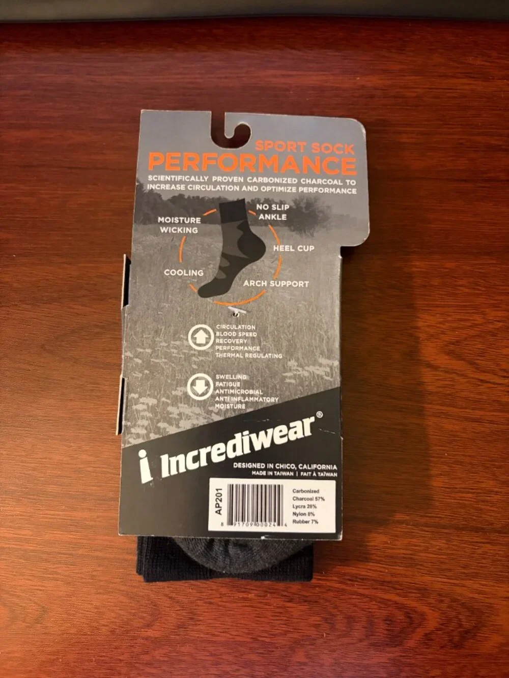 Incrediwear Sport Thin Crew Sock Black